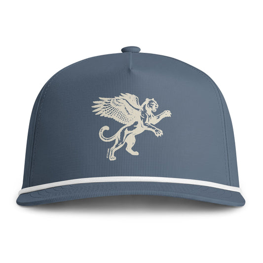 Sunwashed Rope Cap — Vintage Winged Lion Trucker Hat
