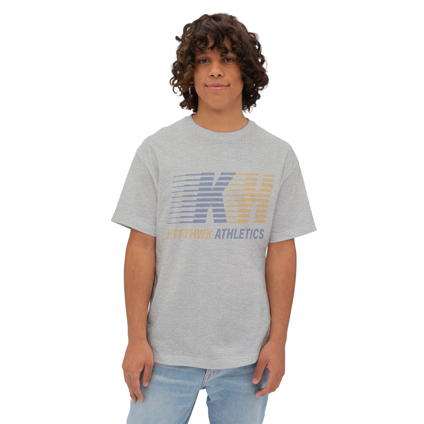 Boxy Tee — Subtle Gold Pegasus Graphic Oversized T‑Shirt